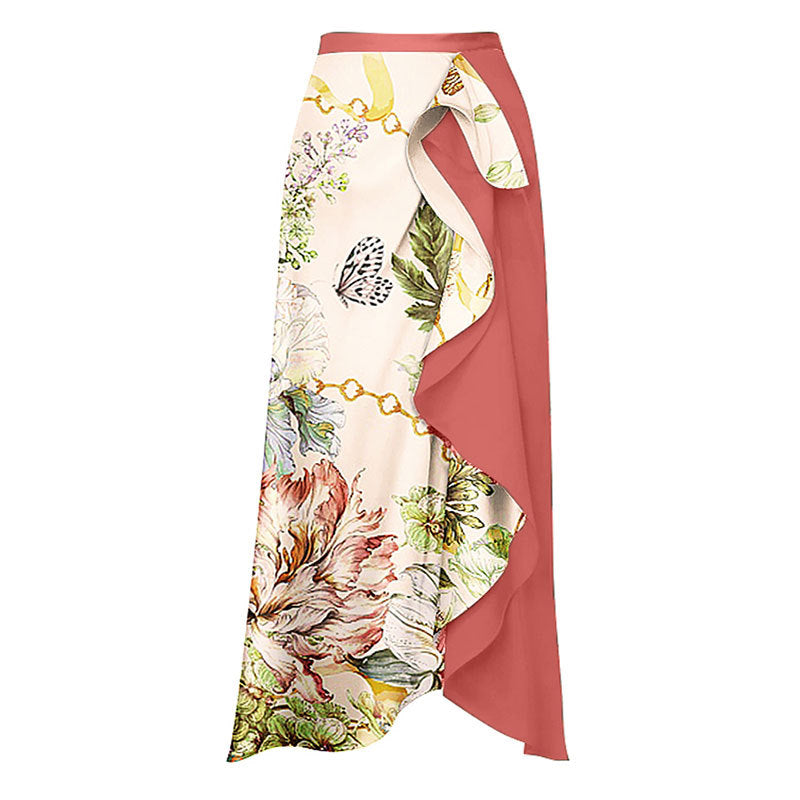 Sexy Swimsuit Retro One Shoulder Swimsuit Bikini Chiffon Beach Skirt Set Bella Mia